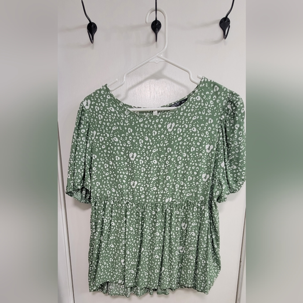 Green Cheetah Print Top